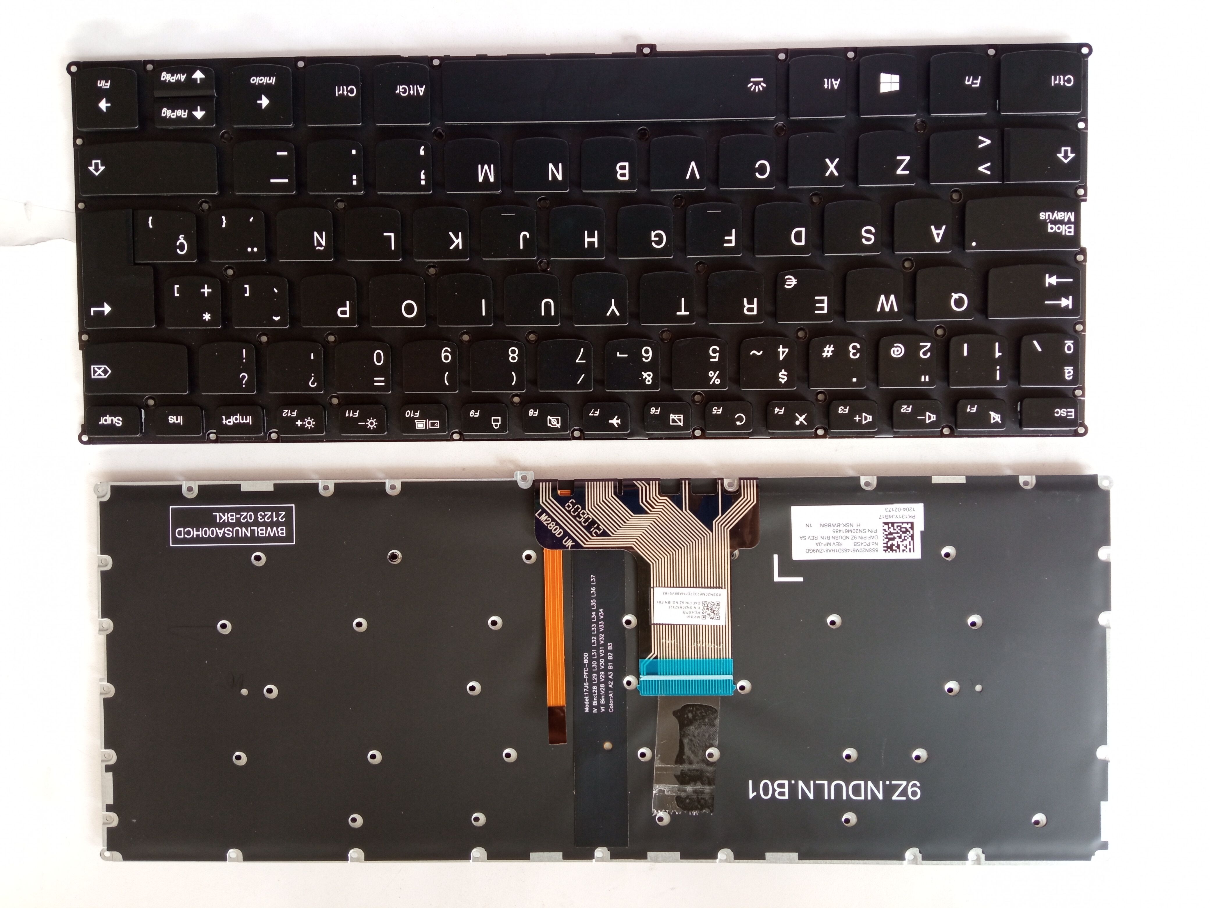 Picture of New Replacement Laptop Keyboard For LENOVO 320S-13 without switch BLACK Backlit (OEM) SP Layout